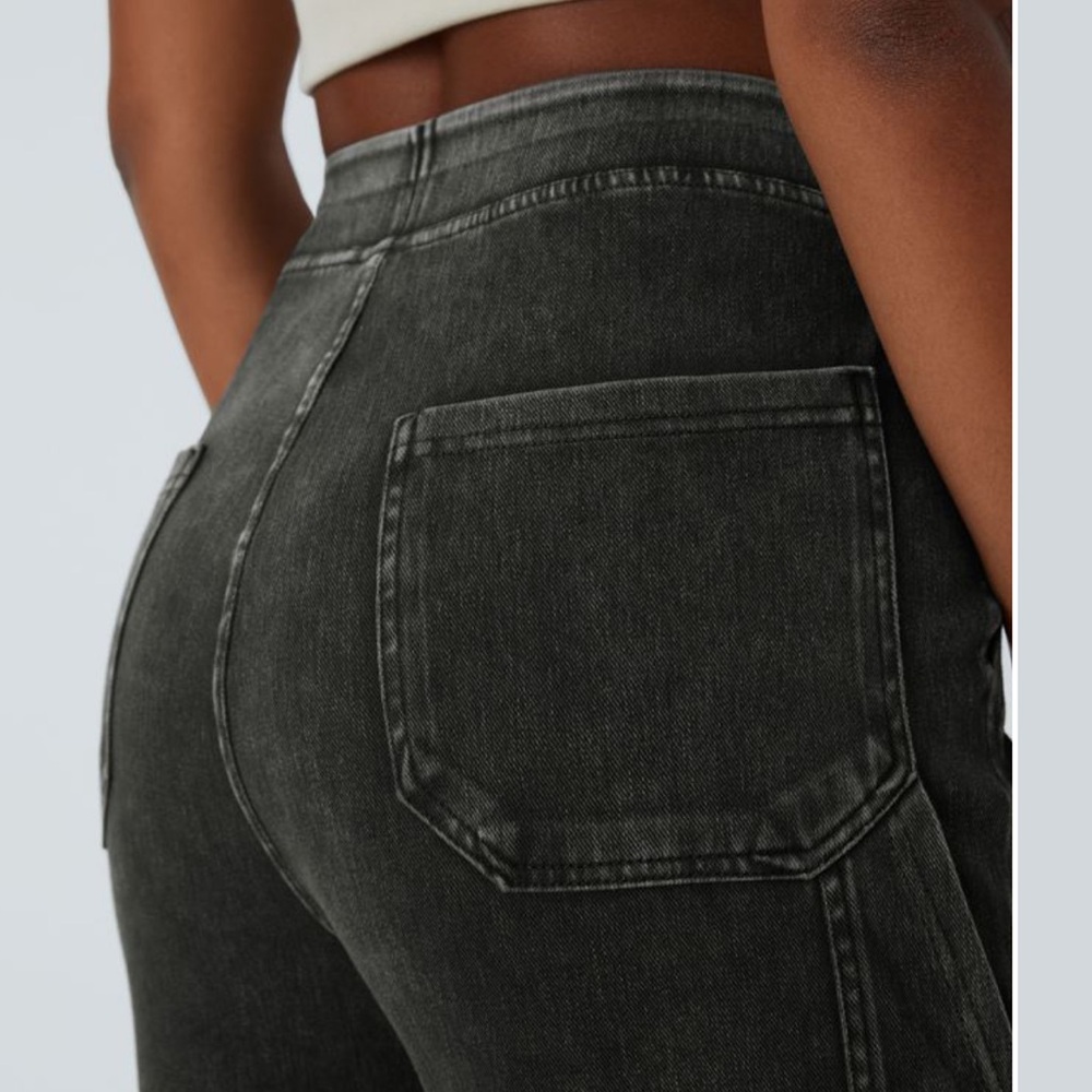 HALARA Flex Mid Rise Straight Leg Cargo Jeans - Picture 8 of 16